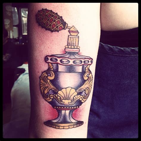 vintage perfume bottle tattoo|fragrance bottle tattoos.